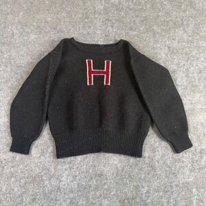 Vintage 60s Holovak & Coughlin Harvard Letterman Wool Sweater Boat Neck Soft H